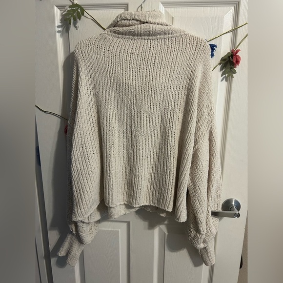 Free People Ivory Be Yours Cowl Neck Knit Sweater - M - Picture 10 of 12